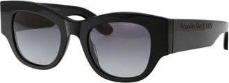 Alexander McQueen Womens Sunglasses Black-Black-Grey Acetate Black/black/grey