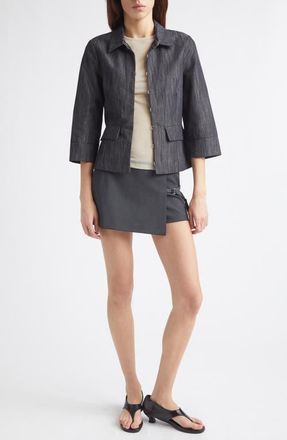 Paloma Wool Valeva Organic Cotton & Linen Denim Jacket in 209 - Grey at Nordstrom, Size X-Small