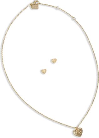 Coach Set orecchini e collana a cuore - Oro