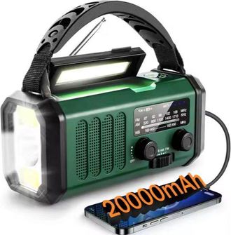 OEM Radio De Emergencia, 20.000 Mah, Bater&iacute;a Externa, Versi&oacute;n 2025, Radio Fm/am, Alimentaci&oacute;n Solar, Recargable Manualmente, Usb, Alarma Sos
