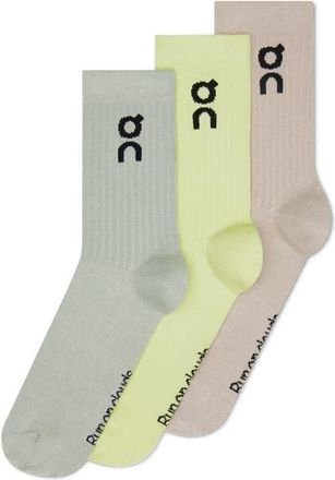On Logo Organic Cotton Crew Socks in Lemonade/Tin at Nordstrom, Size Medium