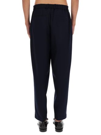 HUGO BOSS Relaxed Fit Wool Blend Trousers - Blue