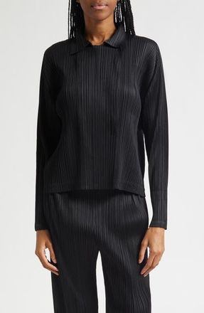 Pleats Please Issey Miyake Monthly Colors February Pleated Jacket in Black at Nordstrom, Size 3