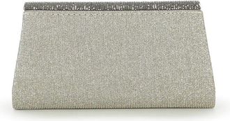 Girly HandBags Womens Evening Clutch Bag with Chain Strap - Glitter Party Purse for Weddings, Cocktail Events, and Formal Occasions Small Grey