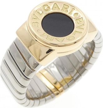 Bulgari Yellow Gold (18K) Stainless Steel Band Ring (Pre-Owned)