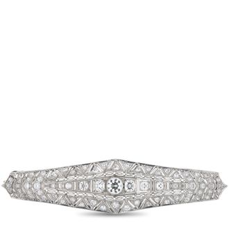 Luxury Bazaar Antique Platinum 2.0ct Diamond Brooch MF06-062526