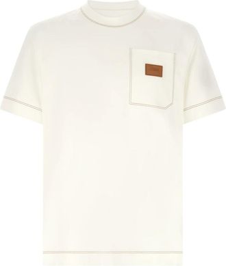 Fendi T-shirts - Heren - T-shirts - Wit - XL - Katoen - Tops