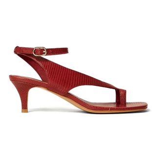 Twinset High Heel Sandals, female, Red, Size: 10 US Leather Thong Sandal