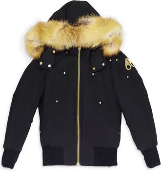 Moose Knuckles Black / Gold Sainte Flavie Bomber Jacket