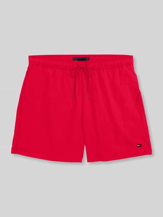 Tommy Hilfiger Regular Fit Badehose mit Logo Stitching in Rot, Gr&ouml;&szlig;e XXL