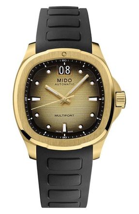 Mido Multifort TV Big Date Automatic Bracelet Watch, 39.2mm x 40mm in Gold at Nordstrom