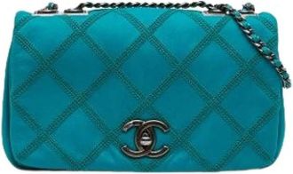 Chanel Pre-owned Quilted Flap Shoulder Bag - Dames - Vintage Schoudertas - Blauw - ONE Size - Leer - Vintage
