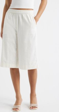 Open Edit Linen Blend Culottes in White at Nordstrom, Size Xx-Small