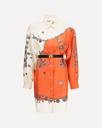 Versace Printed silk shirt mini Dress Female 38