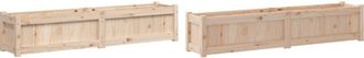 vidaXL Jardineras De Exterior 2 Unidades Madera Maciza De Pino Vidaxl