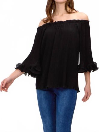 Joseph Ribkoff Off-Shoulder Top With Flare In Black