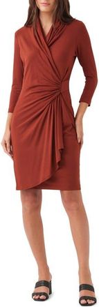 Karen Kane Cascade Faux Wrap Dress in Spice at Nordstrom, Size X-Large