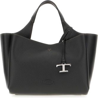 Tod's Tassen, Dames, Zwart, ONE Size, Leer, T Timeless Tote