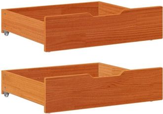 vidaXL Under-Bed Drawers 2 pcs Wax Brown 65x55x17 cm Solid Wood Pine vidaXL