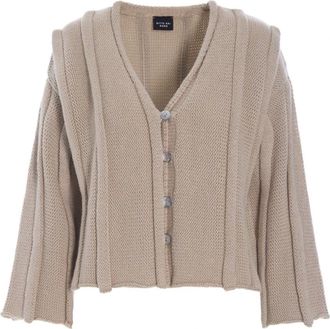 Bitte Kai Rand Unik gebreide vest - Dames - Truien - Beige - Maat: L