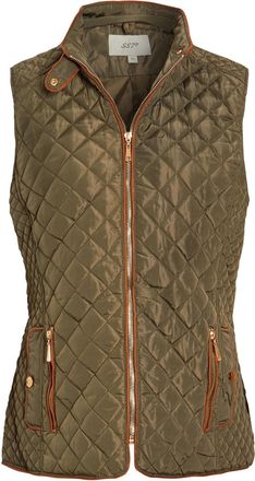 SS7 Womens Gilet Quilted Bodywarmer Jacket Khaki