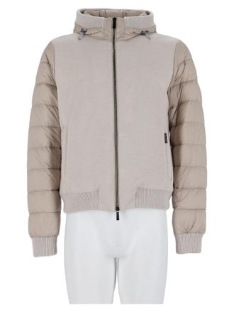 Moorer Ivory Quilted Hooded Virgin Wool-Blend Jacket