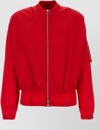 Fendi nylon bomber jacket elastic cuffs hem pockets