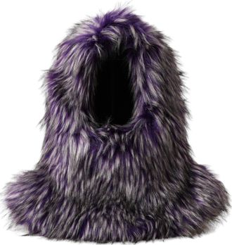 Dolce & Gabbana Womens Purple Faux Fur Whole Head Wrap Hat Acrylic Modacrylic Polyester