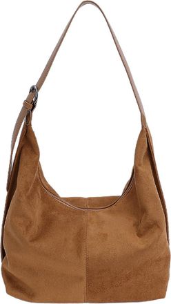 Generic Womens Vintage Suede Shoulder Bag,Hobo Tote Bags with Zipper and Adjustable Single Shoulder Strap,Suitable for Work and Ddaily Commuting (Brown,44 * 1