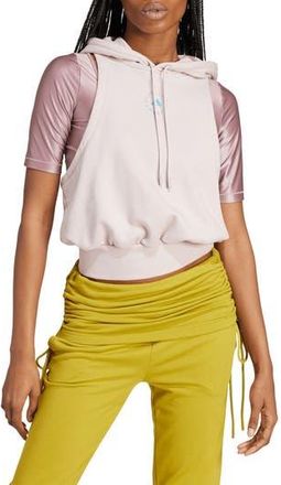 adidas by Stella McCartney Sleeveless Cotton French Terry Hoodie in New Rose at Nordstrom Rack, Size X-Large