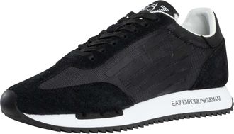 Emporio Armani Mesh Sneakers Met Groot Logo, Zwart