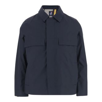 K-Way Light Jackets, male, Blue, S, Windproof Cotton Jacket with Striped Logo