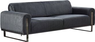 Vente-Unique Sof&aacute; de 3 plazas de pana gris oscuro ADRANI