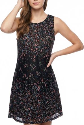Papillon Sleeveless Lace Shift Dress In Ditsy Floral