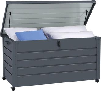 OUTSUNNY Ba&uacute;l de exterior 120x62x66 cm gris oscuro