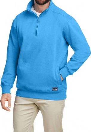 Nautica Mens Anchor Quarter Zip Top In Blue