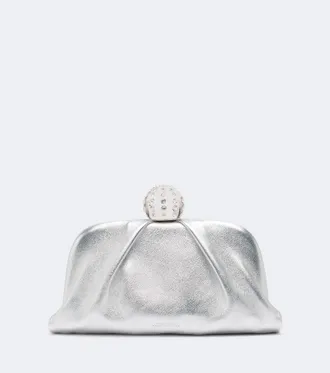 Aquazzura Tequila embellished canvas clutch