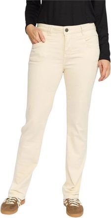 2-Biz Slim-fit Broeken - Dames - Slim Fit Broeken - Beige - M - Leer - Broeken