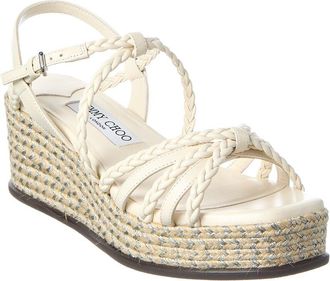 Jimmy Choo London Nyra 60 Leather Wedge Sandal