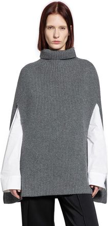 Jil Sander Midweight Wool High-Neck Cape