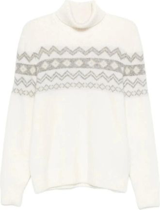 Eleventy Truien & Vesten, Heren, Beige, M, Polyester, Luxe Cashmere Silk Turtleneck Sweater