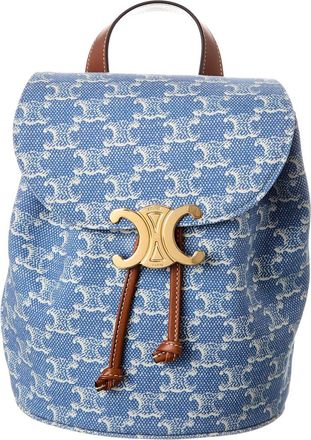 Celine Celine Bonnie Triomphe Denim & Leather Backpack