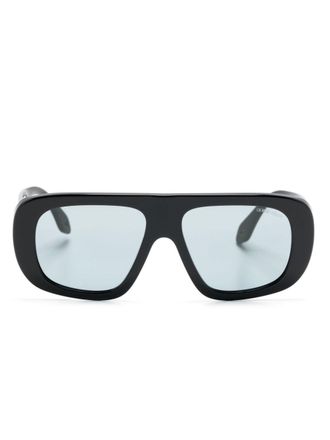 Giorgio Armani Occhiali da sole oversize con logo - Nero