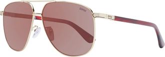 BMW Gouden Aviator Zonnebril Rood Gespiegeld - Heren - Zonnebrillen - Geel - ONE Size - Accessoires