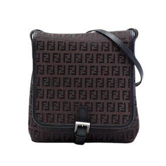 Fendi Pre-owned Vintage Canvas Crossbody Bag - Dames - Pre-owned - Bruin - Maat: ONE Size Leer
