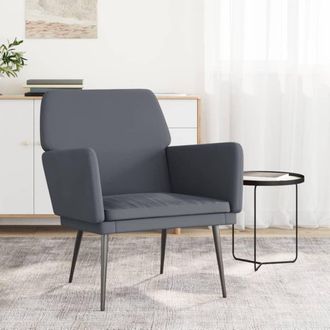 vidaXL Sill&oacute;n De Terciopelo Gris Oscuro 62x79x79 Cm Vidaxl