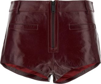 Self Portrait Craqué Leather Shorts