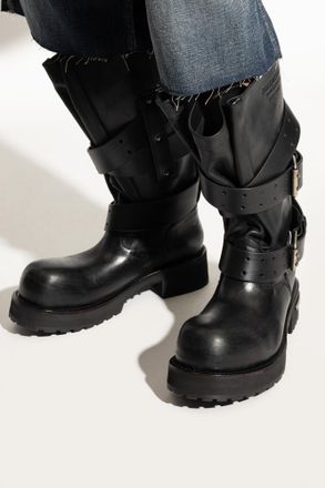 Balenciaga Leather Boots, Mens, Black