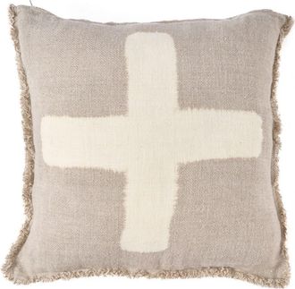 Bazar Bizar Funda de coj&iacute;n de lino natural blanco 50x50 cm