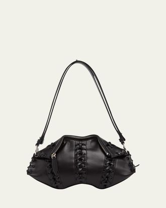 Alexander McQueen Lace-Up Corset Leather Shoulder Bag